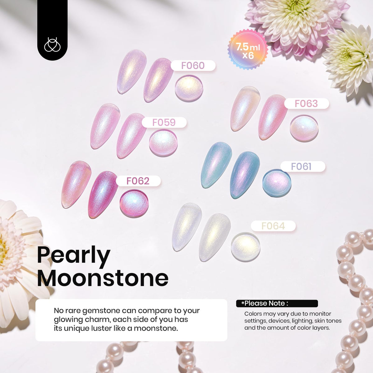 Beetles Gel Polish 6 Colours Rubber Base Gel Nail Polish packaging