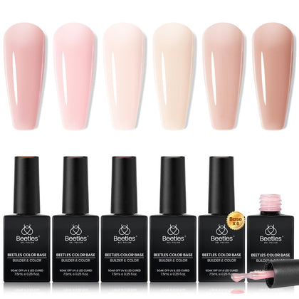 beetles Gel Polish 6 Colours Rubber Base Gel Nail Polish set front view