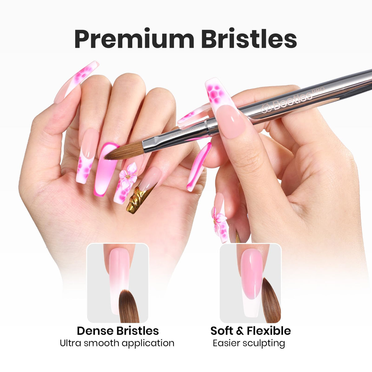 beetles Gel Polish Acrylic Nail Brush 10# in exquisite packaging