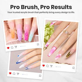 beetles Gel Polish Acrylic Nail Brush 10# with acrylic powder