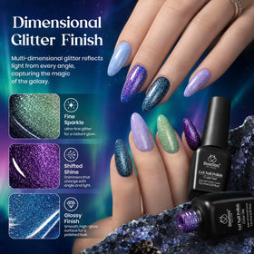 beetles Gel Polish application of glitter gel nail polish on nails