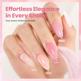 beetles Gel Polish application of nude pink gel nail polish on nails