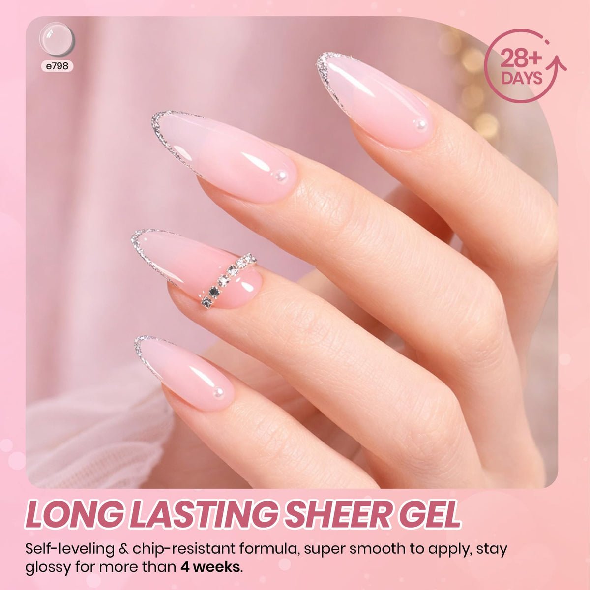 beetles Gel Polish application of nude pink gel on nails