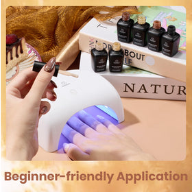 beetles Gel Polish application on nails with glossy finish