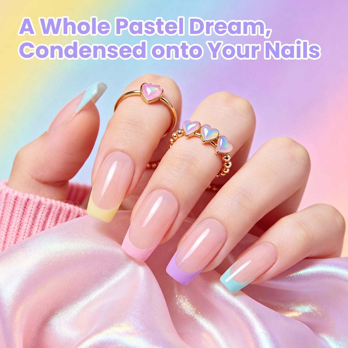 beetles Gel Polish application on nails with pastel colours