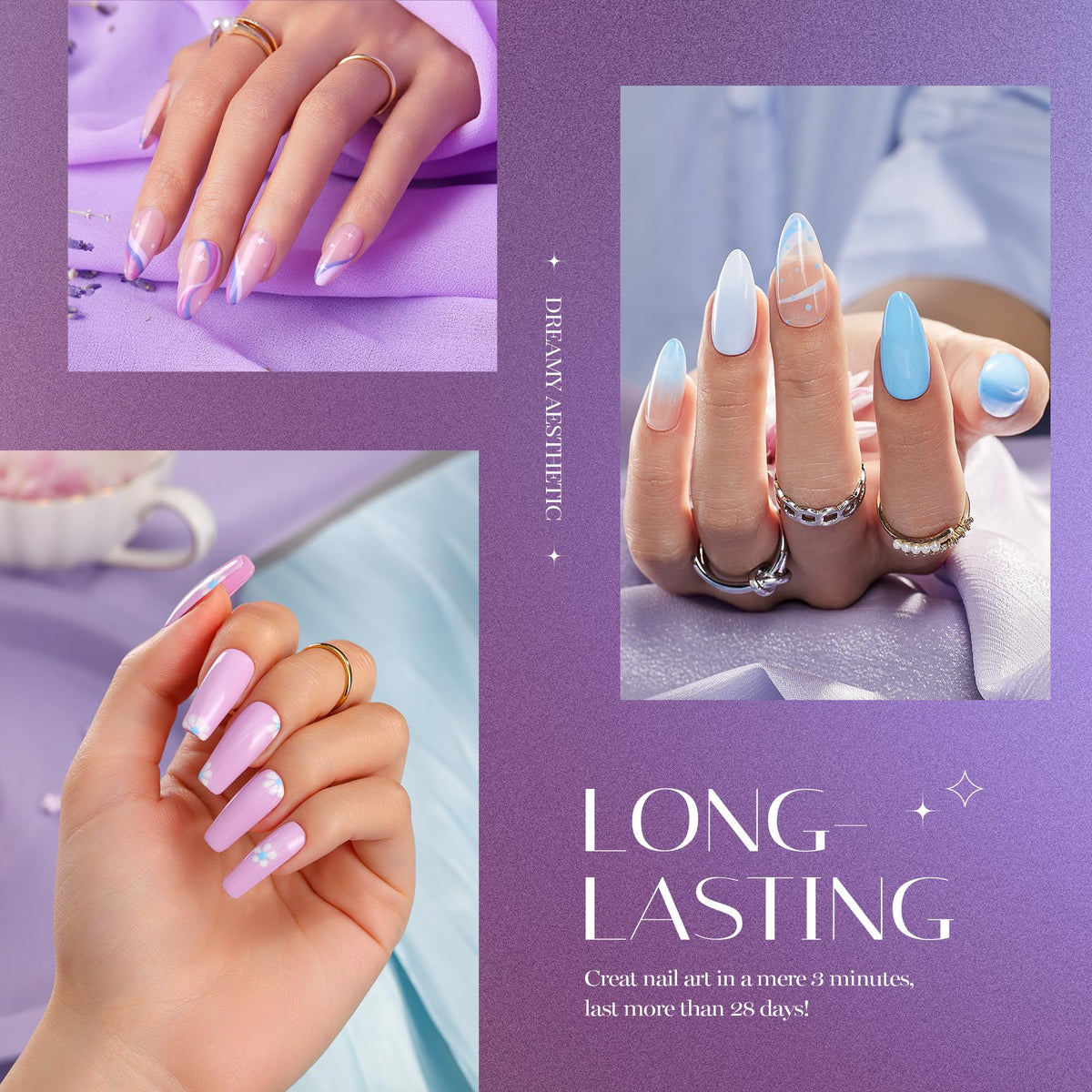 beetles Gel Polish application process with LED lamp