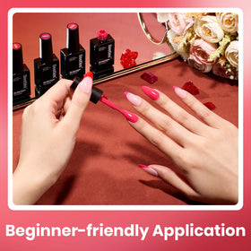 beetles Gel Polish application process with UV lamp