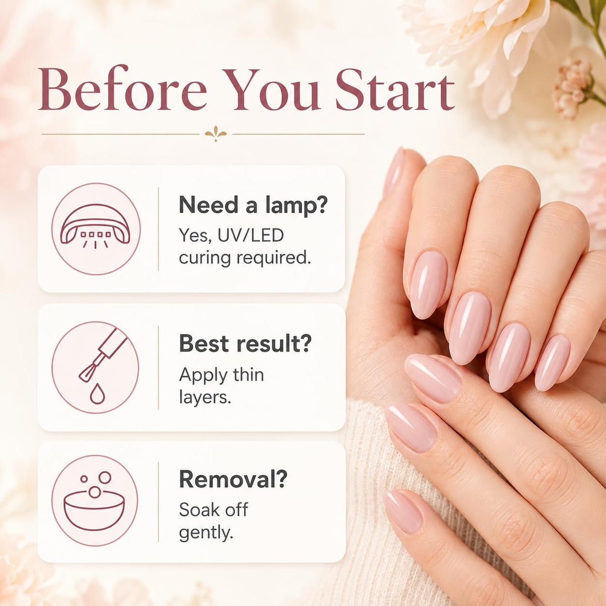 beetles Gel Polish application process with UV lamp