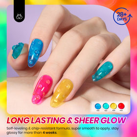 Beetles gel polish applied on nails showcasing jelly effect