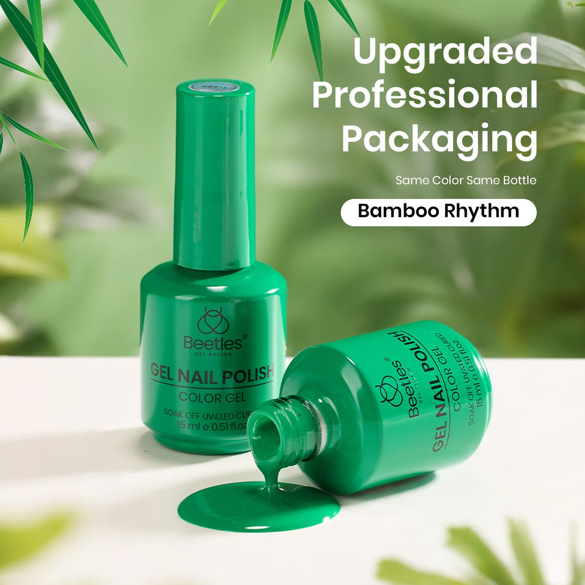 beetles Gel Polish Bamboo Rhythm green gel polish swatch