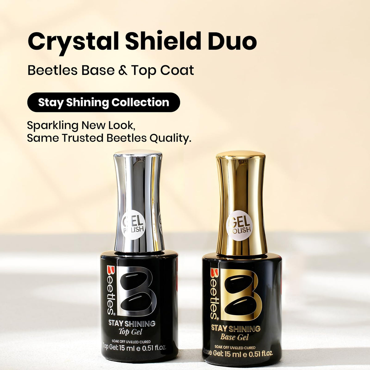beetles Gel Polish Base and Top Coat Set 15ml back view