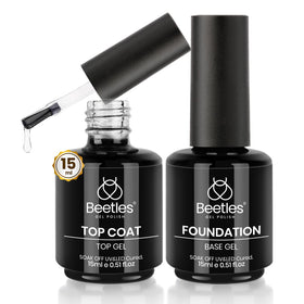 beetles Gel Polish Base and Top Coat Set 15ml front view