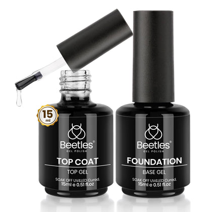beetles Gel Polish Base and Top Coat Set 15ml front view