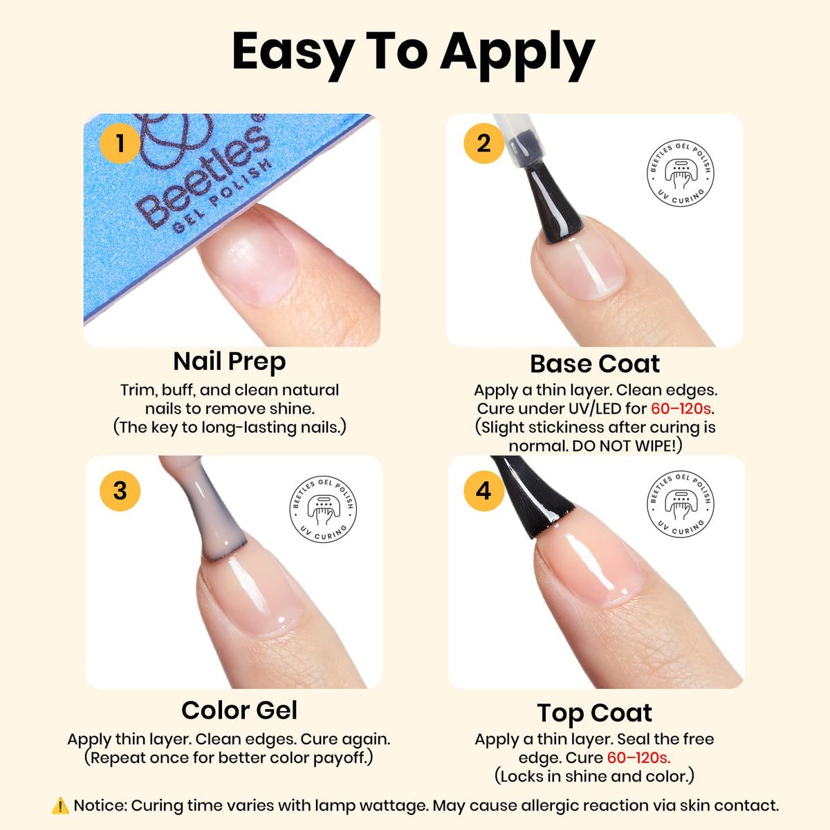 beetles Gel Polish Base and Top Coat Set 15ml packaging