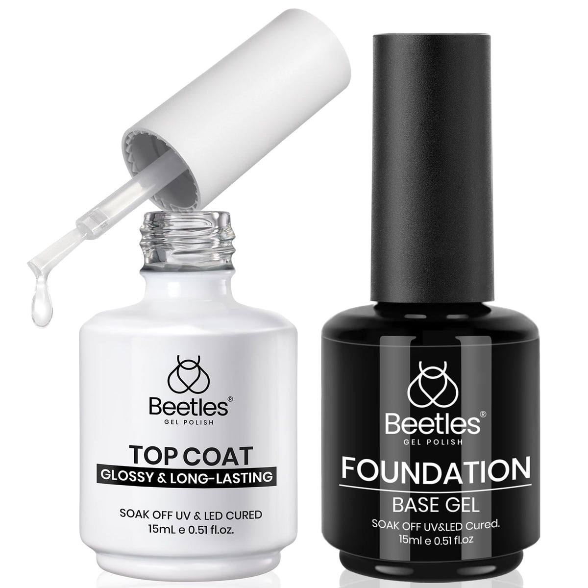 beetles Gel Polish Base Coat 15ml bottle front view