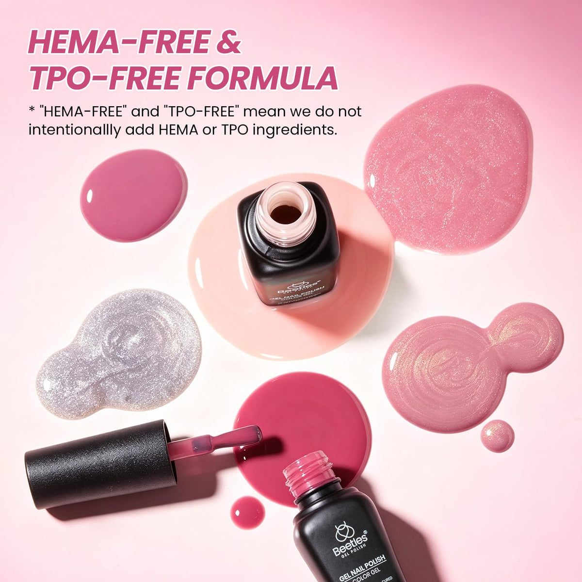 beetles Gel Polish base coat and top coats included in the set