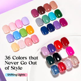 beetles Gel Polish base coat, glossy top coat, and matte top coat