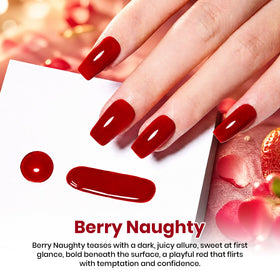 beetles Gel Polish Berry Naughty bottle with matching red liquid
