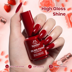 beetles Gel Polish Berry Naughty red gel polish with LED lamp