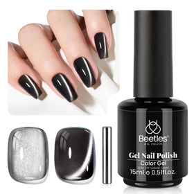 beetles Gel Polish Black Cat Eye Gel Polish 15ML front view