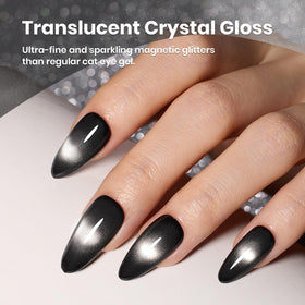 beetles Gel Polish Black Cat Eye Gel Polish curing under UV lamp