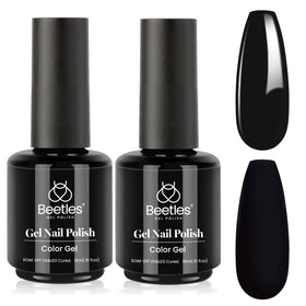 beetles Gel Polish Black Gel Nail Polish Set 15ml bottles front view
