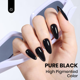 beetles Gel Polish black gel polish applied on nails