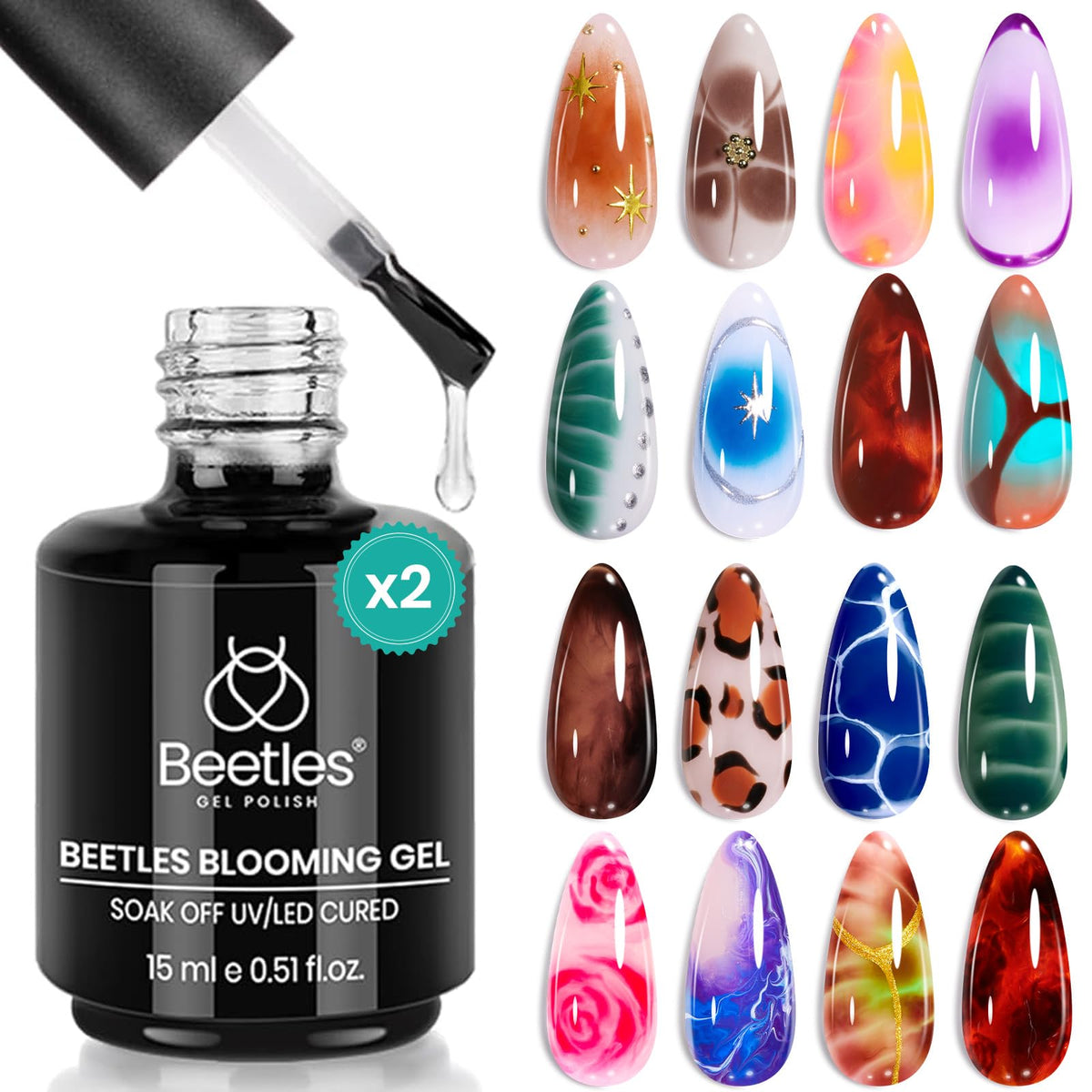 beetles Gel Polish Blooming Gel front view with packaging