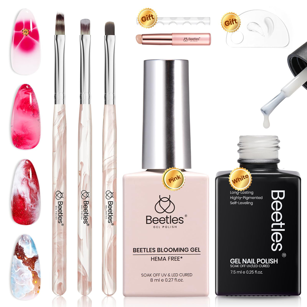 beetles Gel Polish Blooming Gel Nail Art Brush Set front view