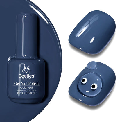 beetles Gel Polish Blue Gel Nail Polish 15ML bottle front view