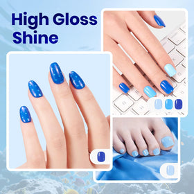 beetles Gel Polish blue nail polish on nails