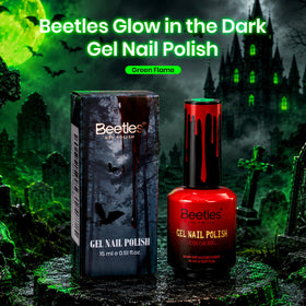 beetles Gel Polish bottle with glowing neon green gel polish