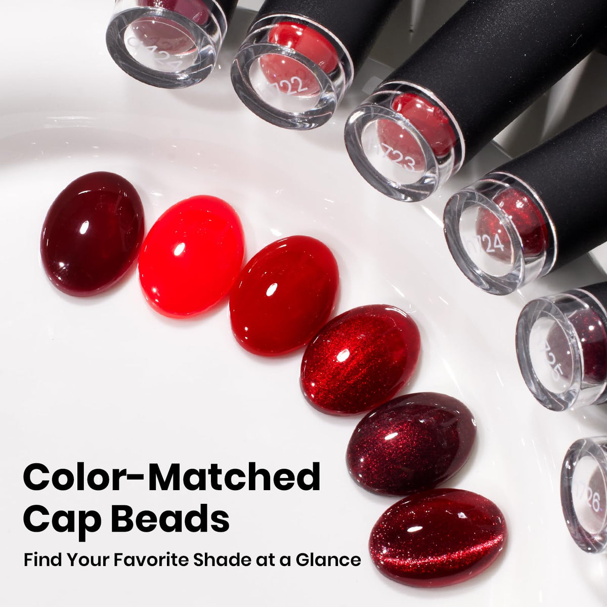 Beetles Gel Polish bottles arranged in a row