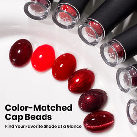Beetles Gel Polish bottles arranged in a row