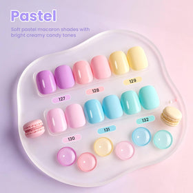 beetles Gel Polish bottles arranged in a row showing colour numbers