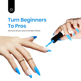 beetles Gel Polish Bright Blue Gel Nail Polish 15ML applied on nails