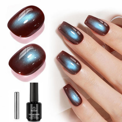beetles Gel Polish Brown Cat Eye Gel Nail Polish 15ML front view