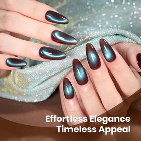 beetles Gel Polish Brown Cat Eye Gel Nail Polish 15ML swatch on nails