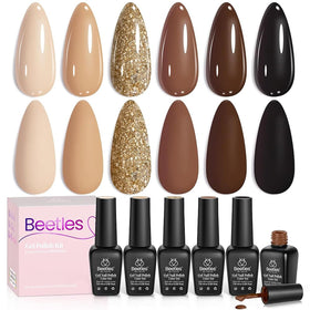 beetles Gel Polish Brown Gel Nail Polish Set with 6 colours