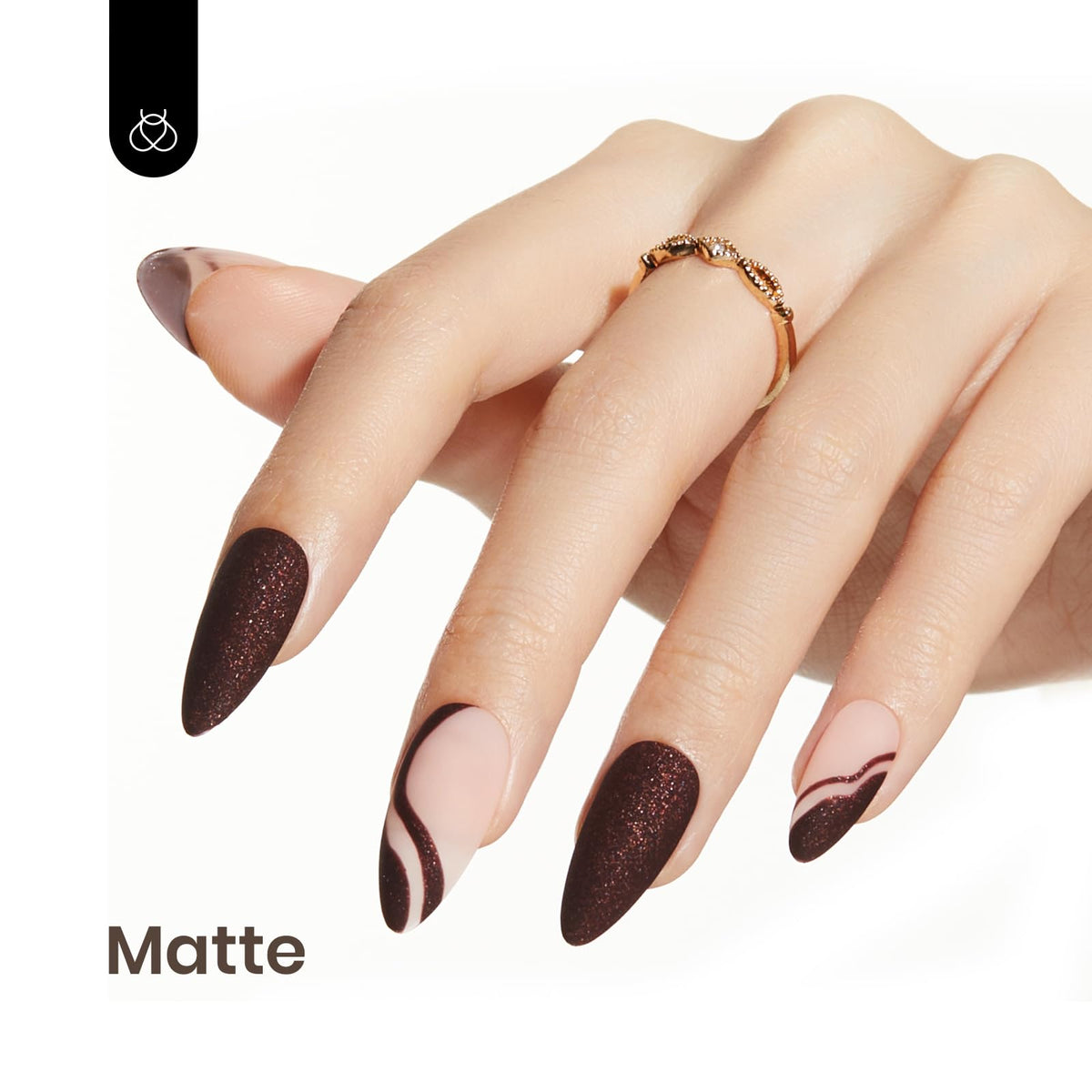 beetles Gel Polish Brown Glitter Gel Nail Polish 15ml with brush