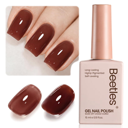 beetles Gel Polish Brown Red Gel Nail Polish 15ML front view
