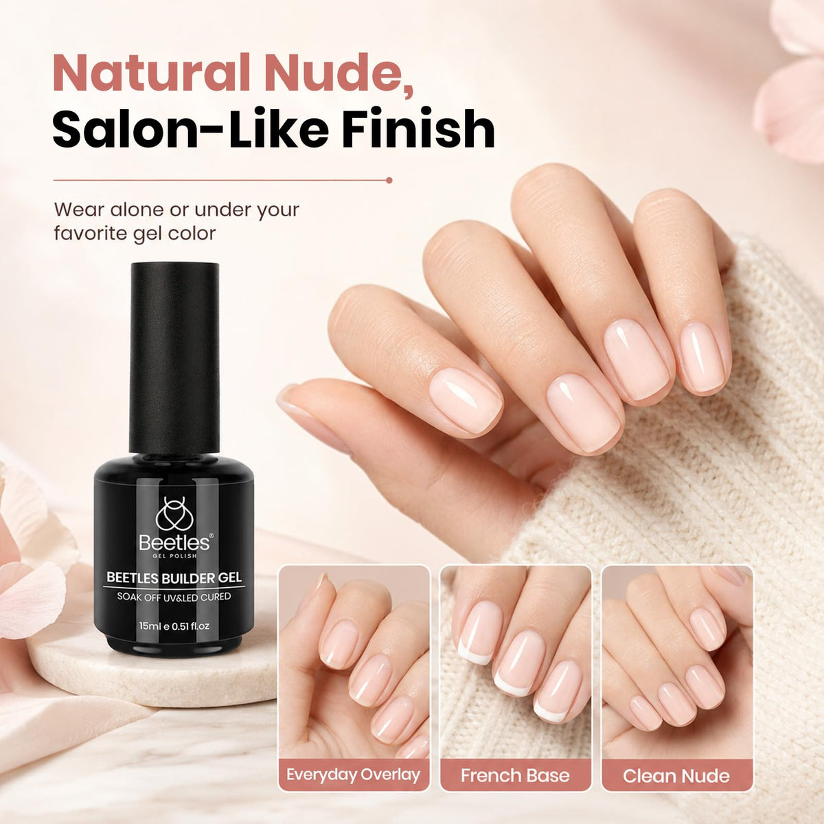 beetles Gel Polish Builder Gel 15ml side view