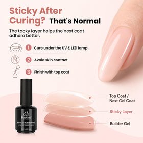 beetles Gel Polish Builder Gel in use on short nails