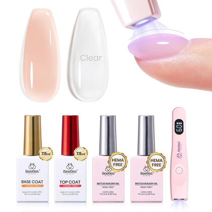 beetles Gel Polish Builder Gel Kit with Clear and Nude Gel