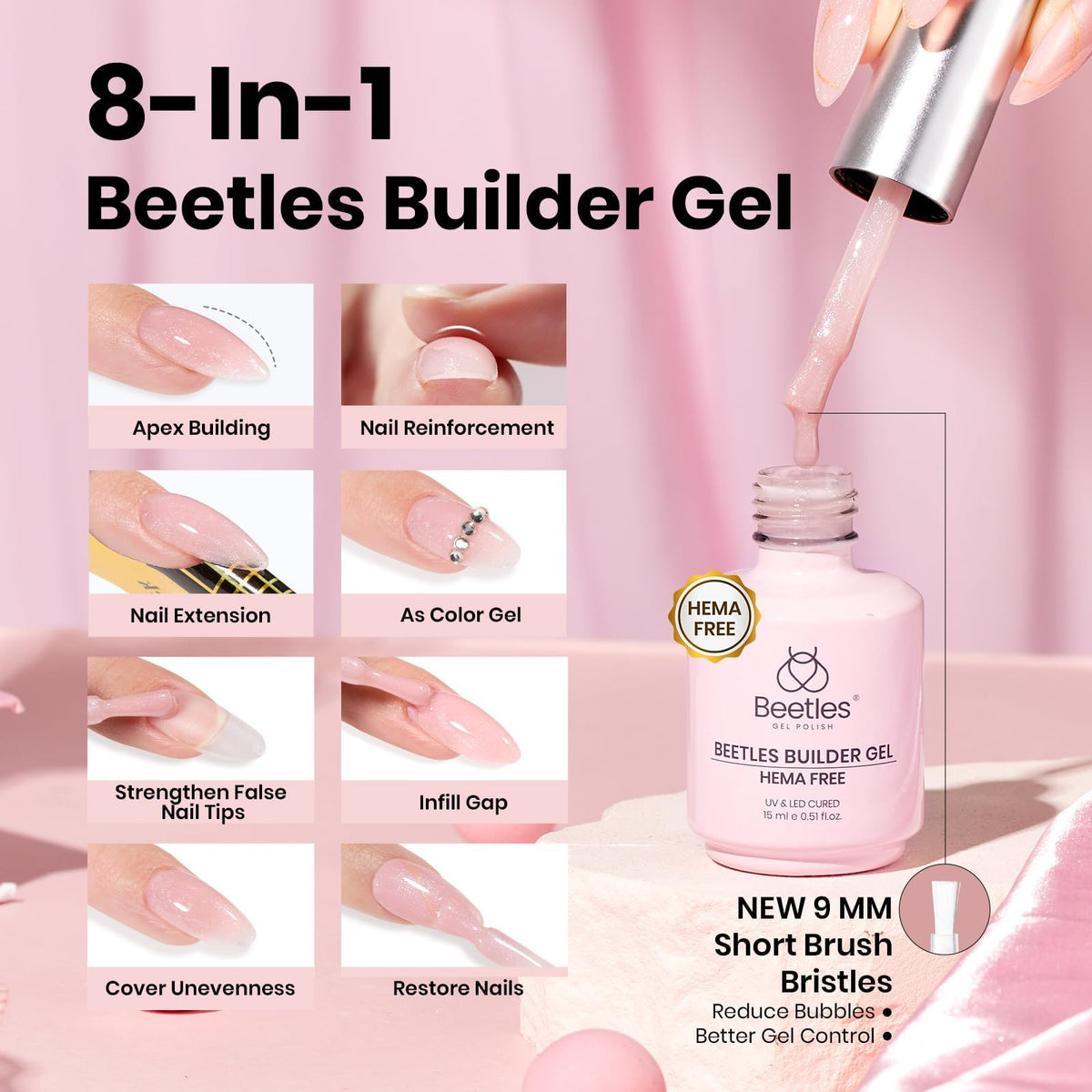 beetles Gel Polish Builder Gel Set 15ml packaging