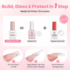 beetles Gel Polish Builder Top Coat Gel 15ml bottle with cap