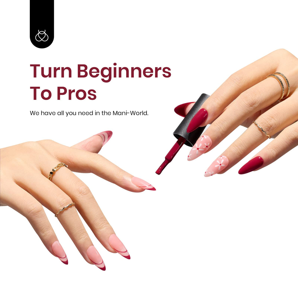 beetles Gel Polish Burgundy Gel Nail Polish 15ML with LED lamp