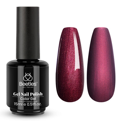 beetles Gel Polish Burgundy Glitter Gel 15ml front view