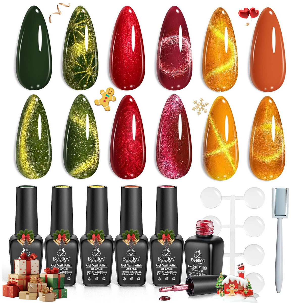 beetles Gel Polish cat eye gel bottles arranged neatly