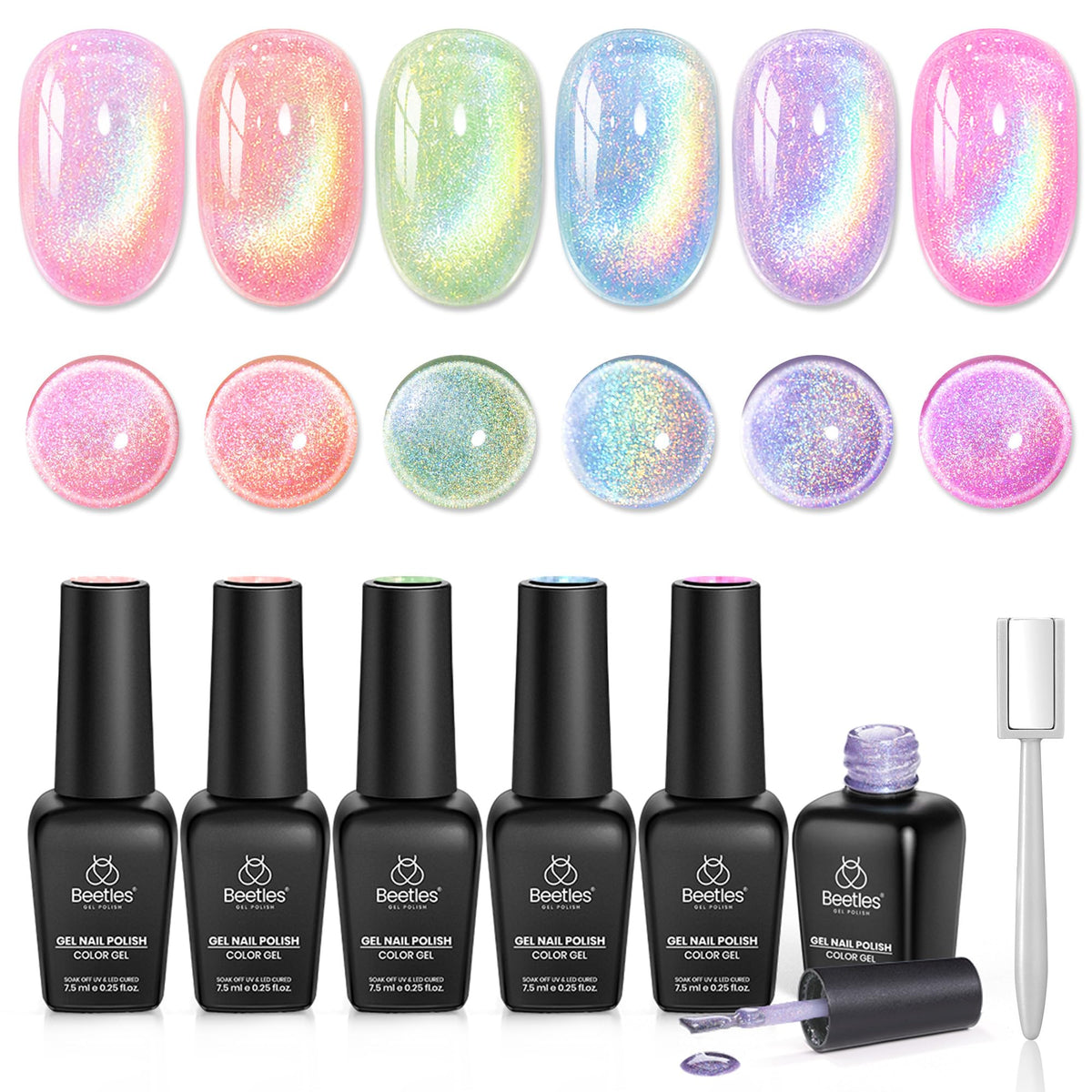 beetles Gel Polish Cat Eye Gel Nail Polish Set 6 colours packaging